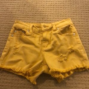 jean shorts yellow